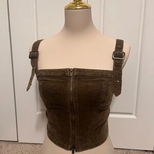 Urban Outfitters Brown Buckle Crop Top
